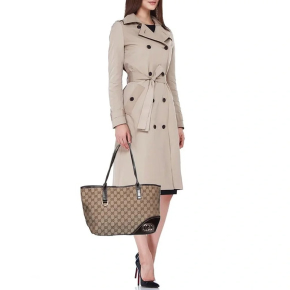 Authentic GUCCI Britt Tote Bag GG Canvas Leather - Picture 16 of 16